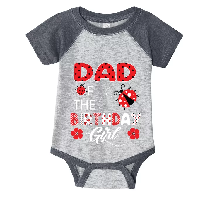 Dad Of The Birthday Family Ladybug Birthday Infant Baby Jersey Bodysuit