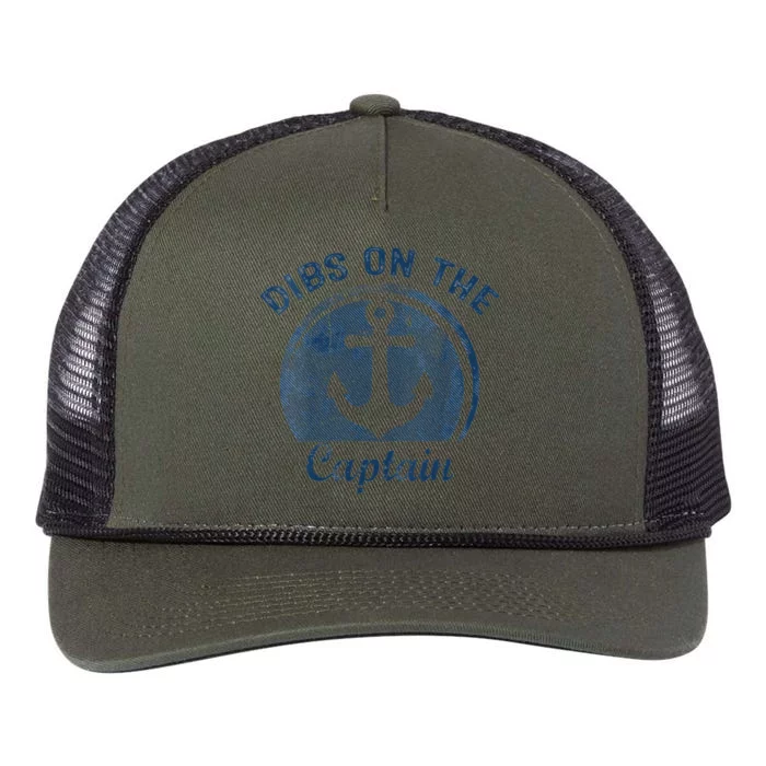 Dibs On The Captain Funny Boating Boat Lover Retro Rope Trucker Hat Cap