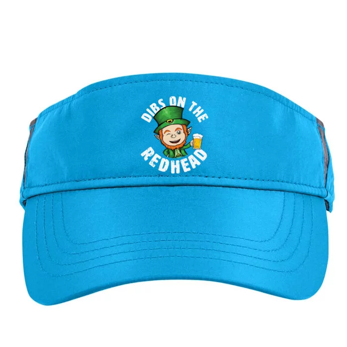 Dibs On The Redhead Saint Patrick's Day Funny Leprechaun Funny Adult Drive Performance Visor