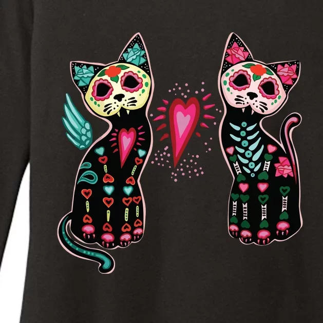 Day Of The Dead Cats Cat Lovers Dia De Los Muertos Womens CVC Long Sleeve Shirt