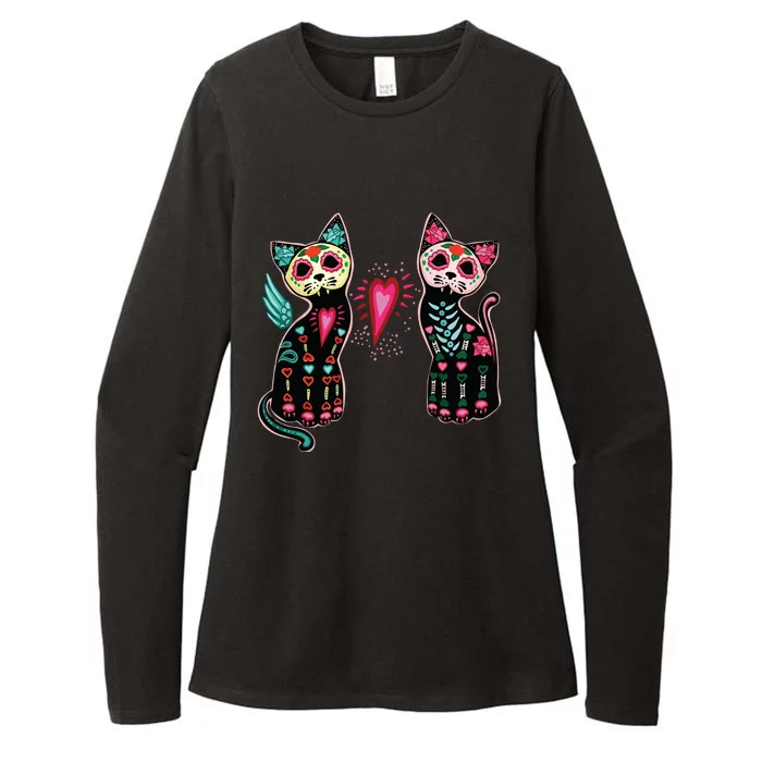 Day Of The Dead Cats Cat Lovers Dia De Los Muertos Womens CVC Long Sleeve Shirt