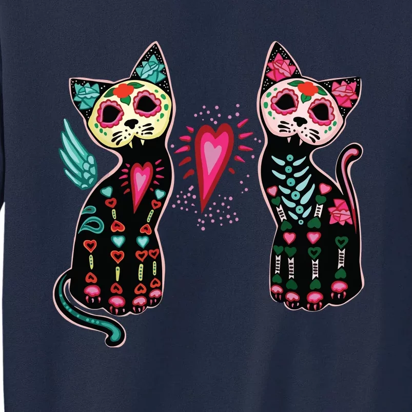 Day Of The Dead Cats Cat Lovers Dia De Los Muertos Tall Sweatshirt