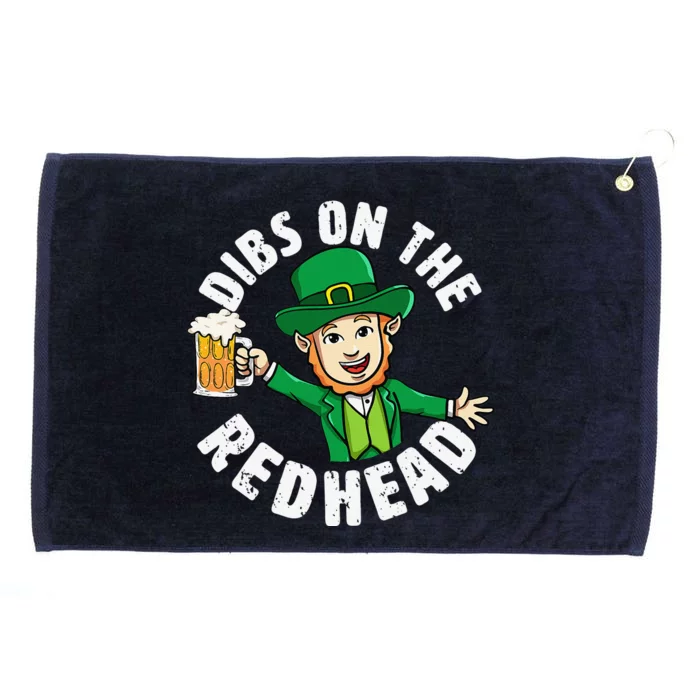 Dibs On The Redhead Saint Patrick's Day Funny Leprechaun Grommeted Golf Towel