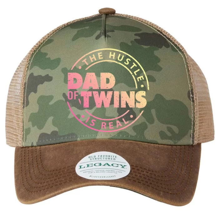 Dad of Twins Funny New Dad To Be Tired Love Proud Cute Legacy Tie Dye Trucker Hat