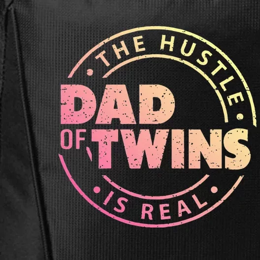 Dad of Twins Funny New Dad To Be Tired Love Proud Cute City Backpack