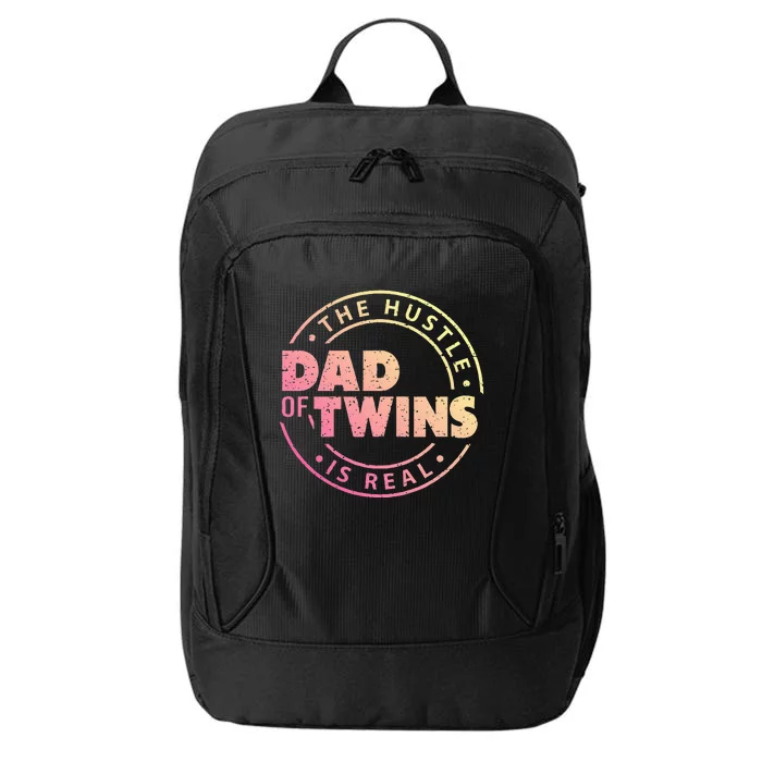 Dad of Twins Funny New Dad To Be Tired Love Proud Cute City Backpack