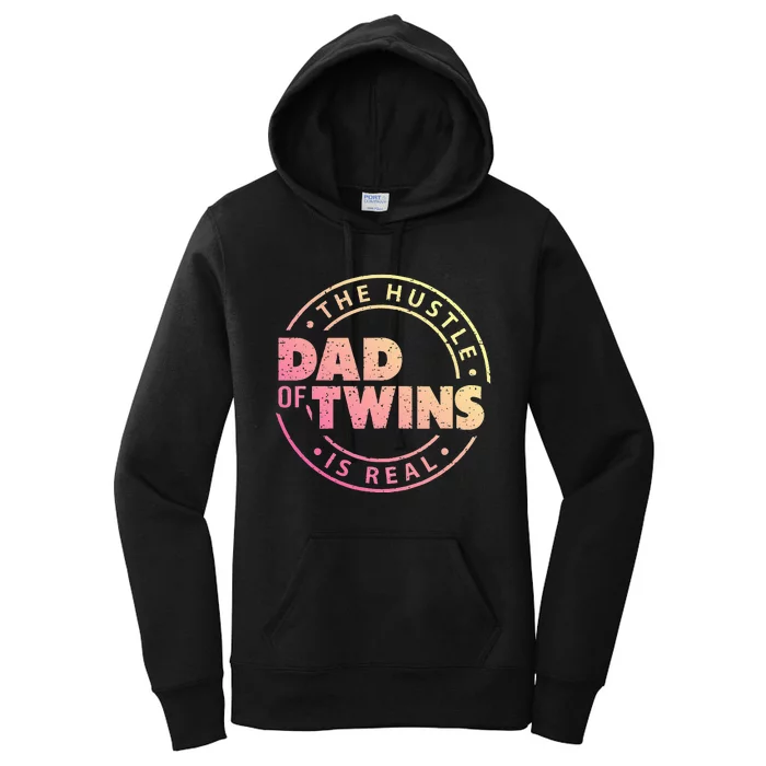 Dad of Twins Funny New Dad To Be Tired Love Proud Cute Women's Pullover Hoodie