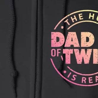 Dad of Twins Funny New Dad To Be Tired Love Proud Cute Full Zip Hoodie