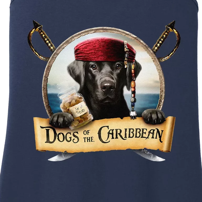 Dogs Of The Caribbean Cute Black Labrador Pirate Ladies Essential Tank