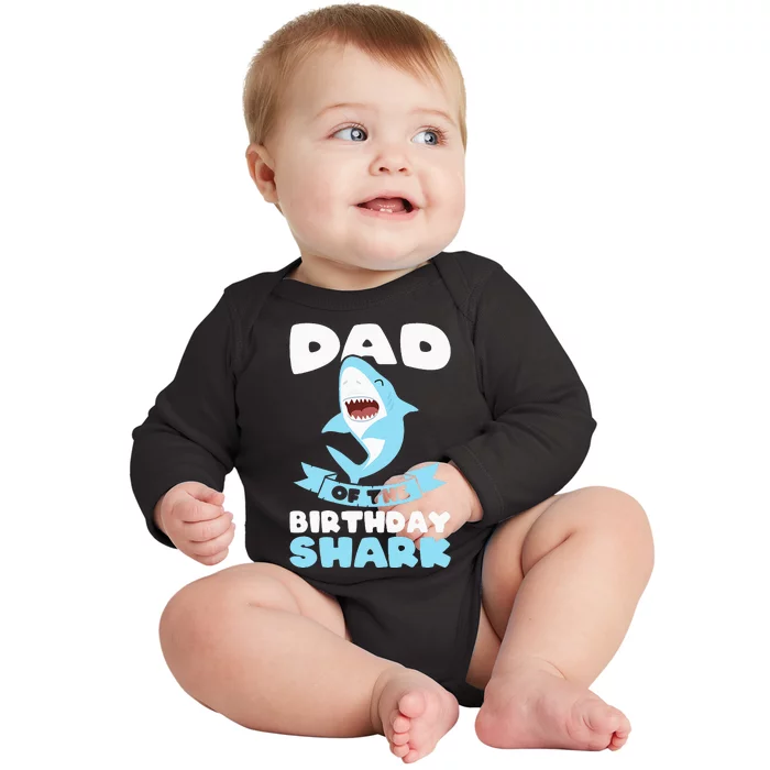 Dad of the Birthday Shark Birthday Baby Long Sleeve Bodysuit