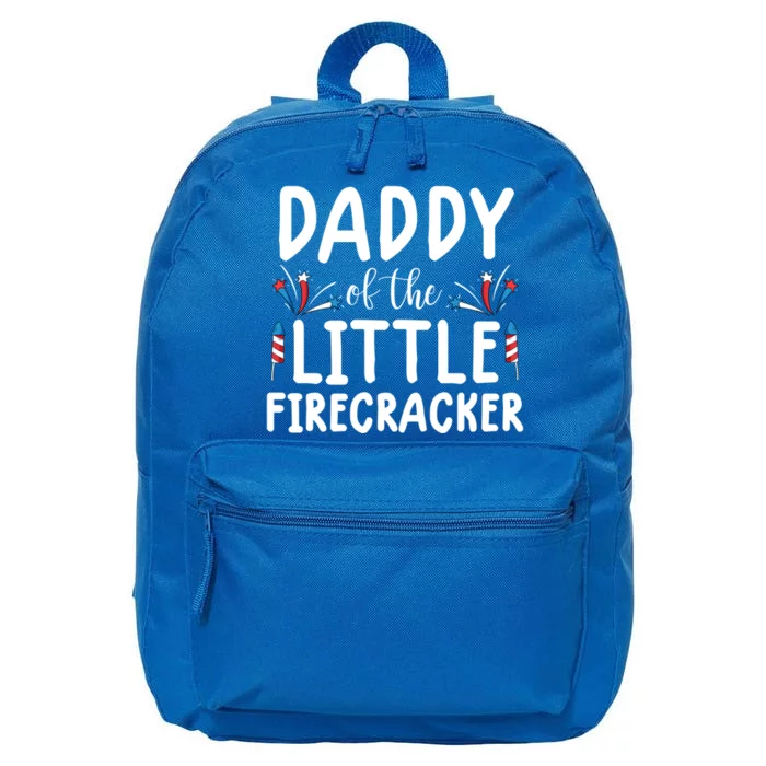 Daddy Of The Little Firecracker 4th Of July Gift For Dad Funny Gift 16 in Basic Backpack