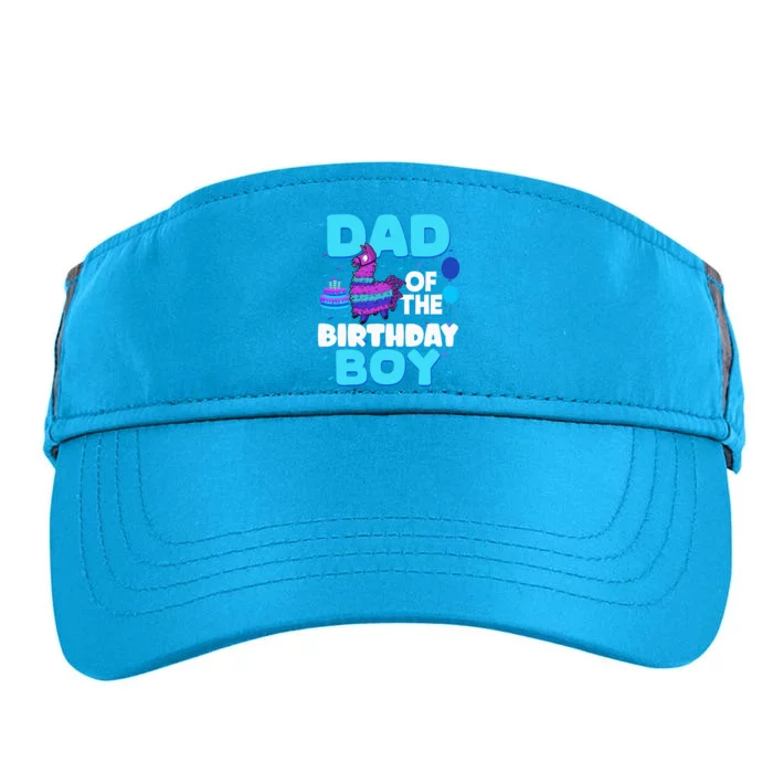 Dad Of The Birthday Boy Llama Dad And Mom Family Party Adult Drive Performance Visor