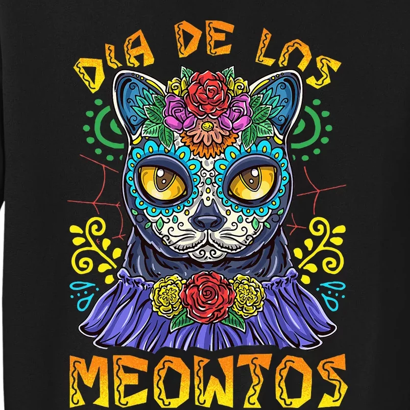 Day Of The Dead Dia De Los Muertos Cat Sugar Skull Tall Sweatshirt