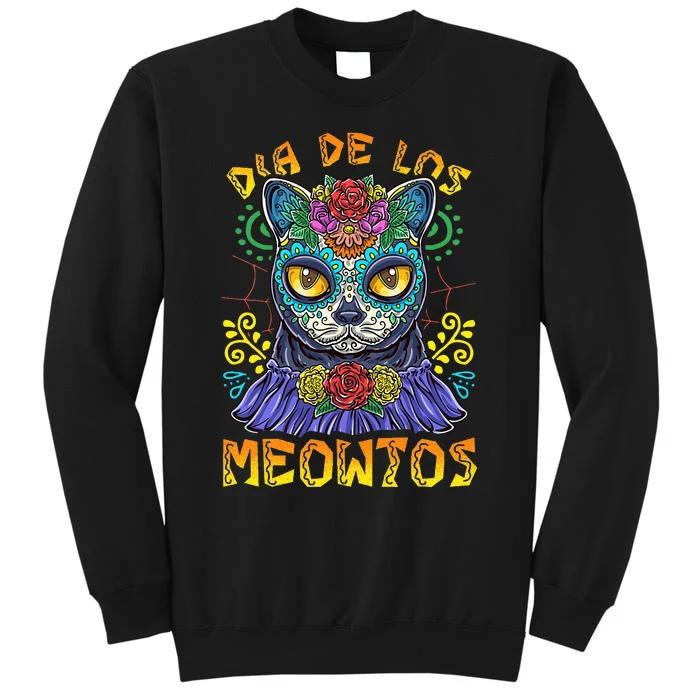 Day Of The Dead Dia De Los Muertos Cat Sugar Skull Tall Sweatshirt