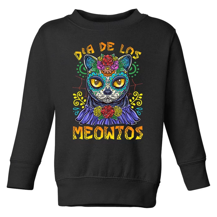 Day Of The Dead Dia De Los Muertos Cat Sugar Skull Toddler Sweatshirt