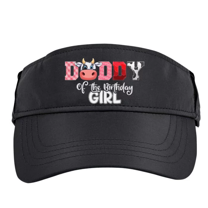 Daddy of The Birthday Cow Family Cow Farm Matching Adult Drive Performance Visor