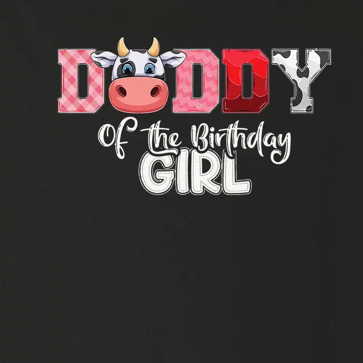 Daddy of The Birthday Cow Family Cow Farm Matching Toddler Long Sleeve Shirt