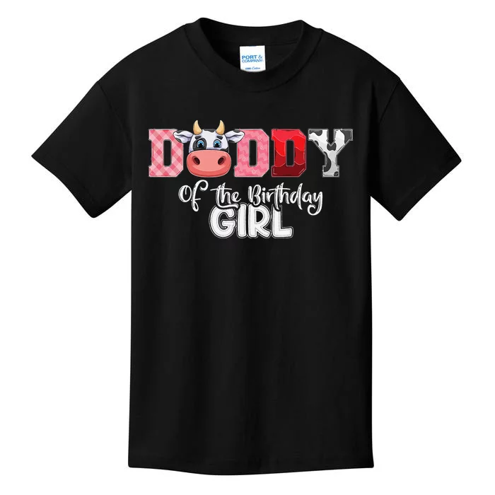 Daddy of The Birthday Cow Family Cow Farm Matching Kids T-Shirt