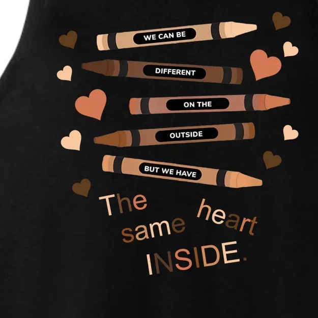 Different On The Outside Same Heart Inside Ladies Tri-Blend Wicking Tank