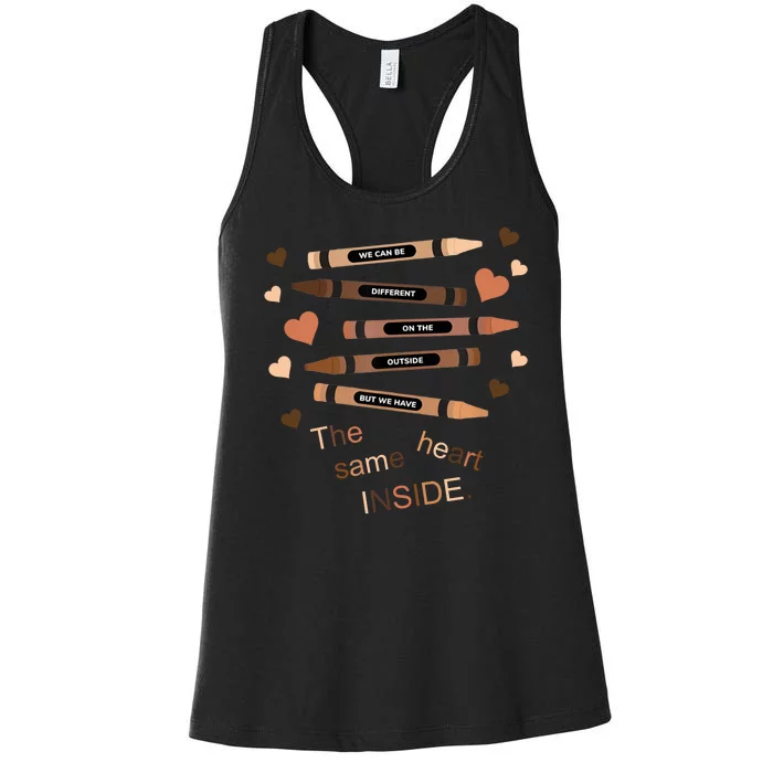 Different On The Outside Same Heart Inside Women's Racerback Tank