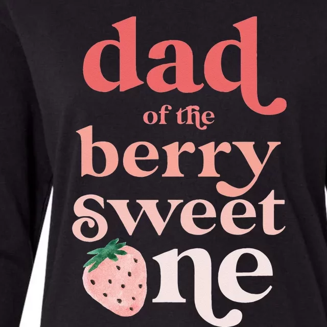 Dad of the Berry Sweet One Strawberry First Birthday 1st Womens Cotton Relaxed Long Sleeve T-Shirt