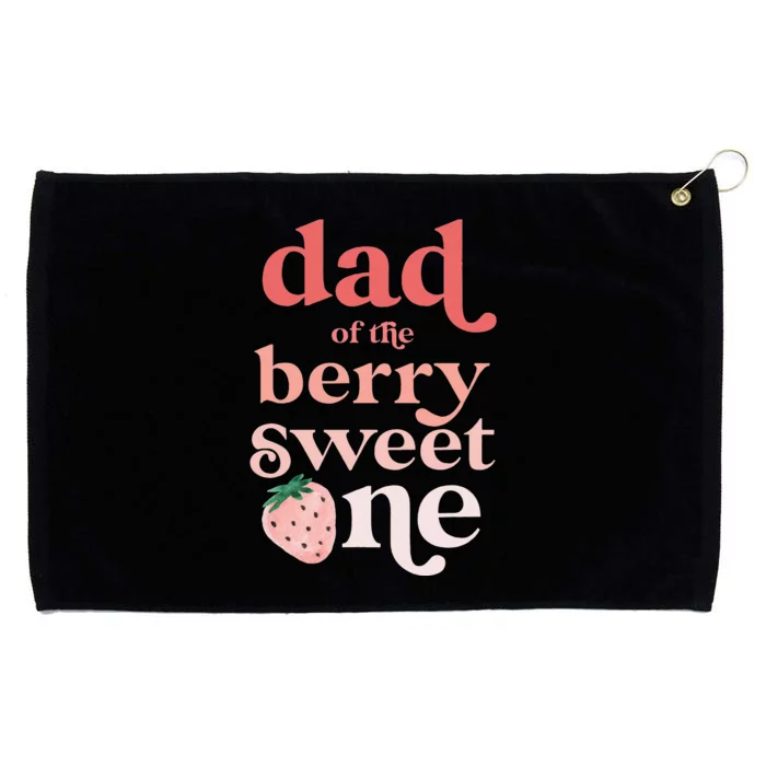 Dad of the Berry Sweet One Strawberry First Birthday 1st Grommeted Golf Towel