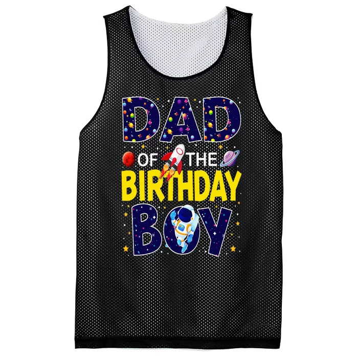 Dad Of The Birthday Boy Outer Space Bday Party Theme Mesh Reversible Basketball Jersey Tank