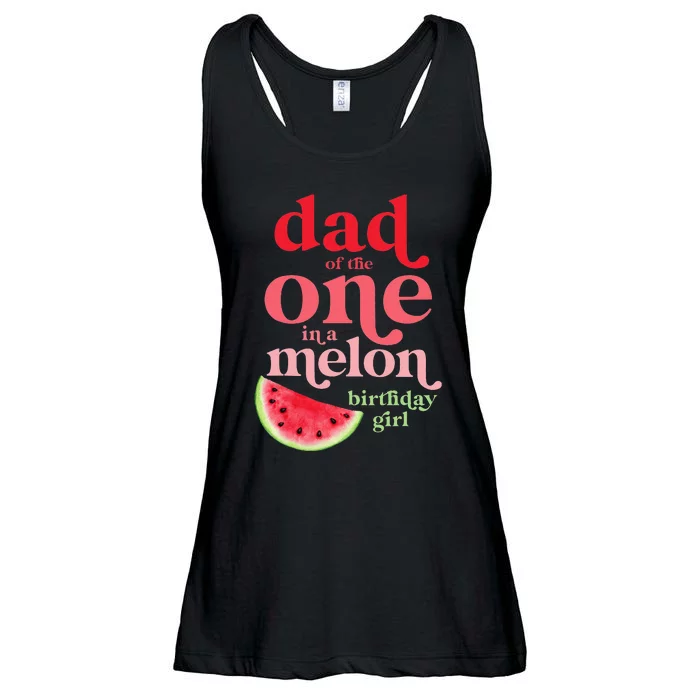 Dad of the One In A Melon Birthday Watermelon First Ladies Essential Flowy Tank