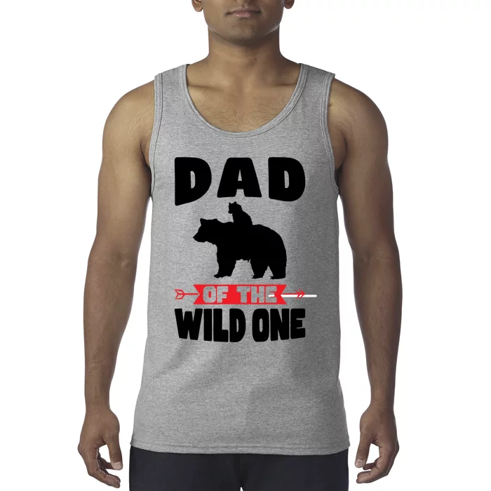 Dad Of The Wild One Papa Bear Gift Tank Top