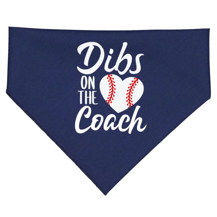 Dibs On The Coach Funny Baseball Heart Cute Mother's Day USA-Made Doggie Bandana