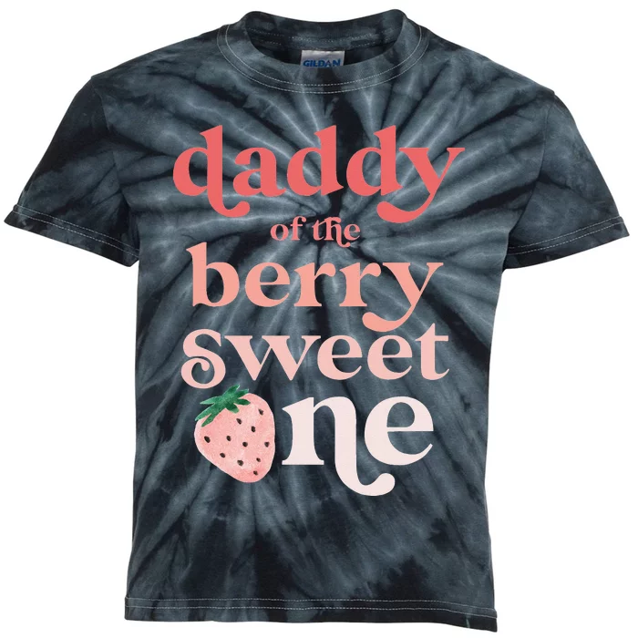 Daddy of the Berry Sweet One Strawberry First Birthday 1st Kids Tie-Dye T-Shirt