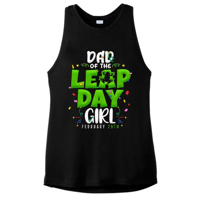 Dad of The Leap Day February 29th Birthday Leap Year Ladies Tri-Blend Wicking Tank