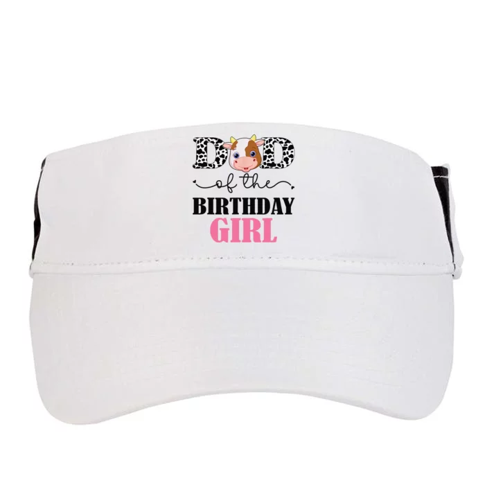 Dad of The Birthday For Cow Farm Birthday cow daddy 1st Adult Drive Performance Visor