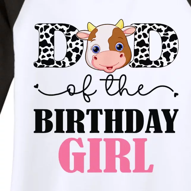 Dad of The Birthday For Cow Farm Birthday cow daddy 1st Women's Tri-Blend 3/4-Sleeve Raglan Shirt