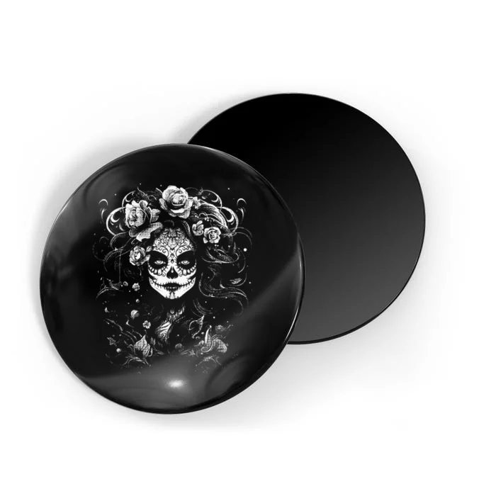 Day of the Dead Sugar Skull La Catrina Festive Mexican Design Magnet