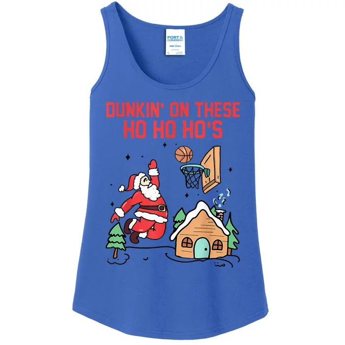 Dunkin' On These Ho Ho Ho's Christmas Quote Ladies Essential Tank