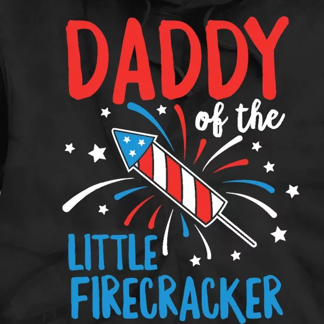 Daddy Of The Little Firecracker Pregnancy Announcement Tie Dye Hoodie