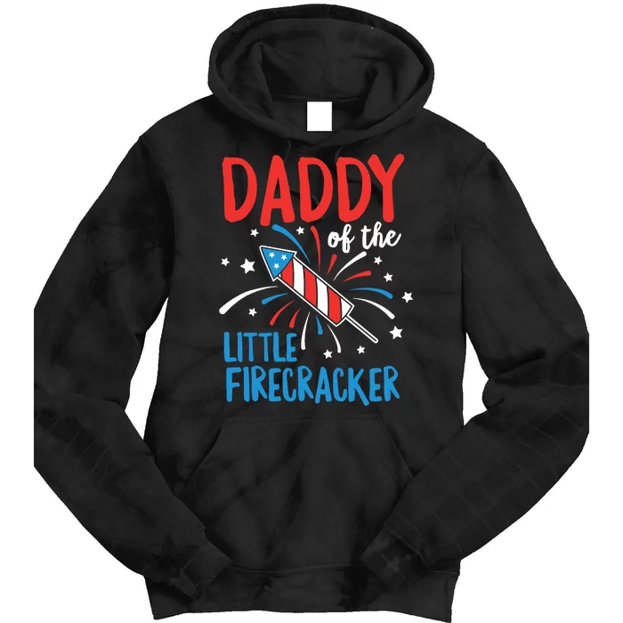 Daddy Of The Little Firecracker Pregnancy Announcement Tie Dye Hoodie