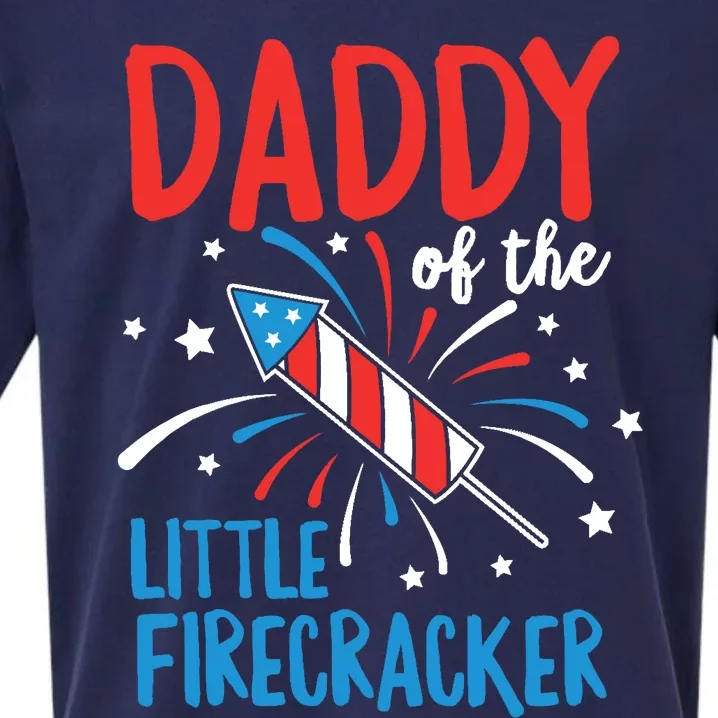 Daddy Of The Little Firecracker Pregnancy Announcement Sueded Cloud Jersey T-Shirt