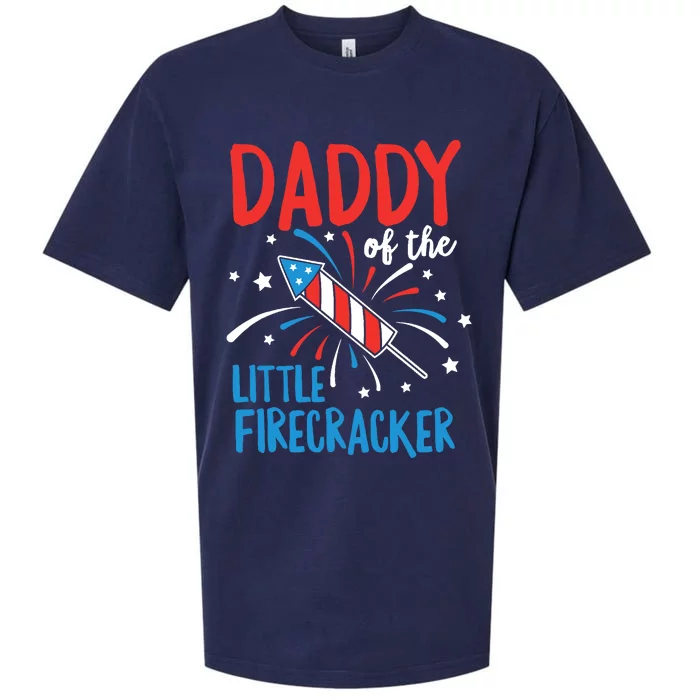 Daddy Of The Little Firecracker Pregnancy Announcement Sueded Cloud Jersey T-Shirt