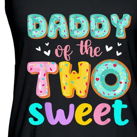 Daddy Of The Two Sweet Donut Birthday Family Theme Ladies Essential Flowy Tank