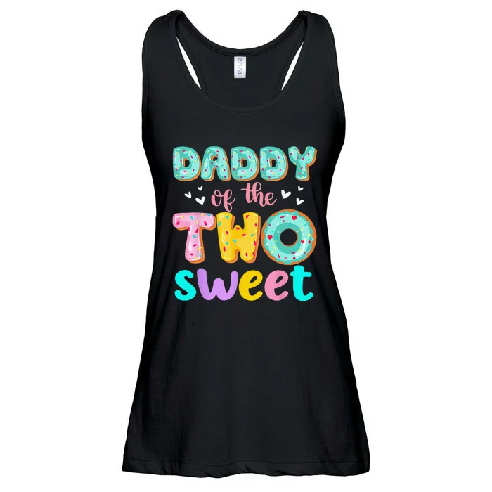 Daddy Of The Two Sweet Donut Birthday Family Theme Ladies Essential Flowy Tank