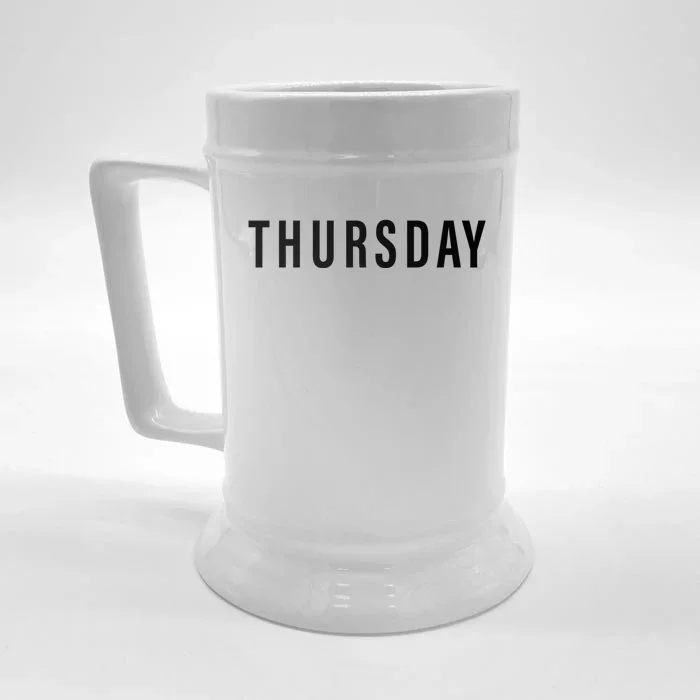 Days Of The Week Gift Thursday Minimalists Gift Front & Back Beer Stein