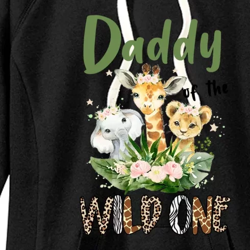 Dad Of The Wild One Zoo Theme Birthday Safari Jungle Animal Women's Fleece Hoodie