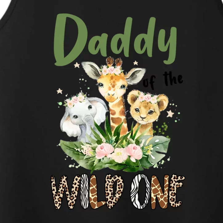 Dad Of The Wild One Zoo Theme Birthday Safari Jungle Animal Performance Tank