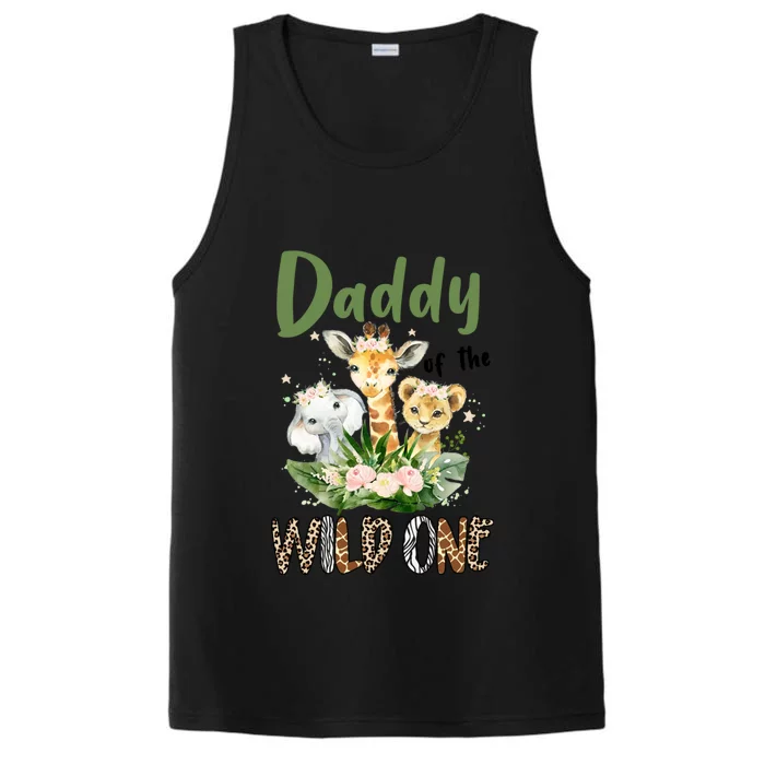 Dad Of The Wild One Zoo Theme Birthday Safari Jungle Animal Performance Tank