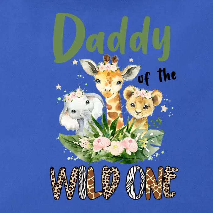 Dad Of The Wild One Zoo Theme Birthday Safari Jungle Animal Zip Tote Bag