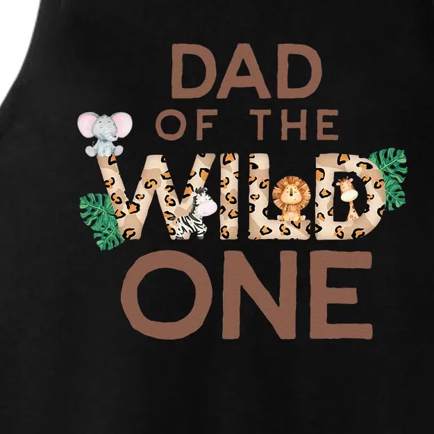 Dad Of The Wild One Animal Safari 1st Birthday Theme Family Ladies Tri-Blend Wicking Tank