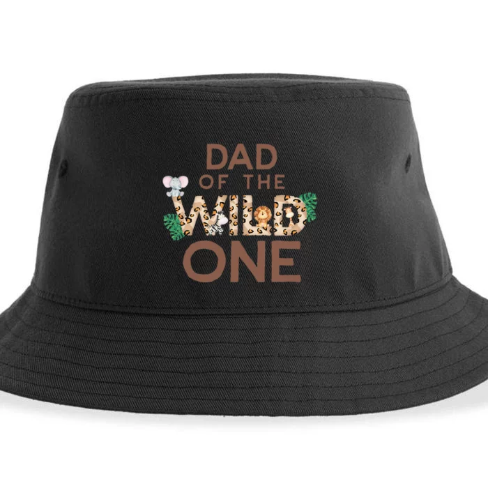 Dad Of The Wild One Animal Safari 1st Birthday Theme Family Sustainable Bucket Hat