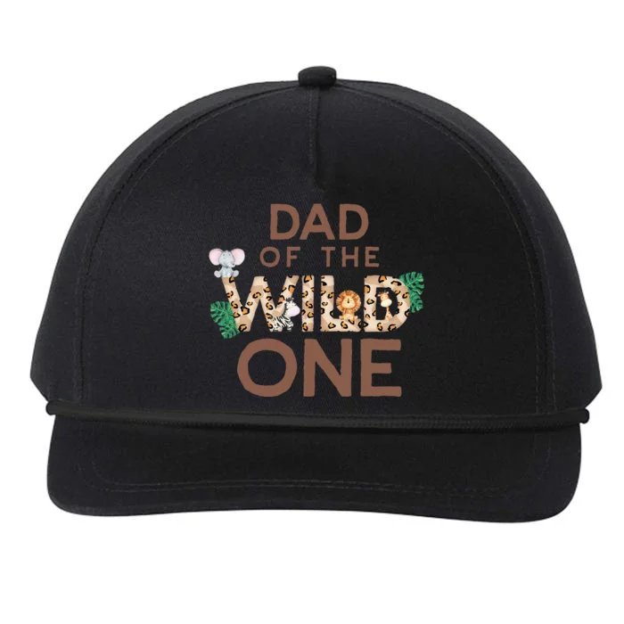 Dad Of The Wild One Animal Safari 1st Birthday Theme Family Snapback Five-Panel Rope Hat